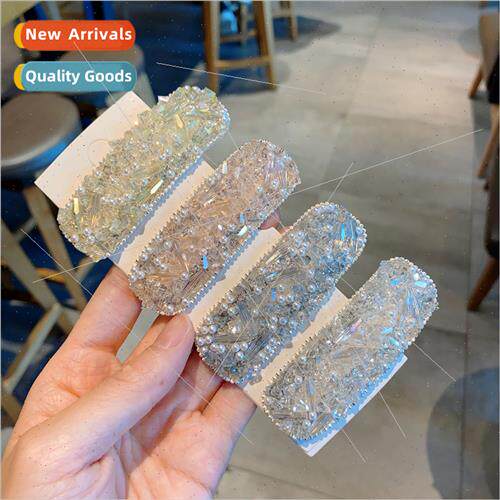 Ultra-flash crystal hair clips a word clip back head rhinest