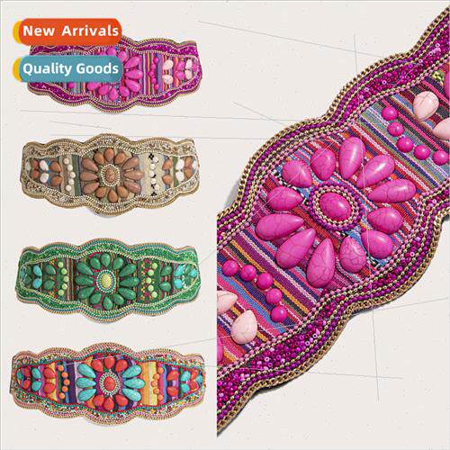 Women Heavy Duty Bohemian Turquoise Handmade Beads Waistband