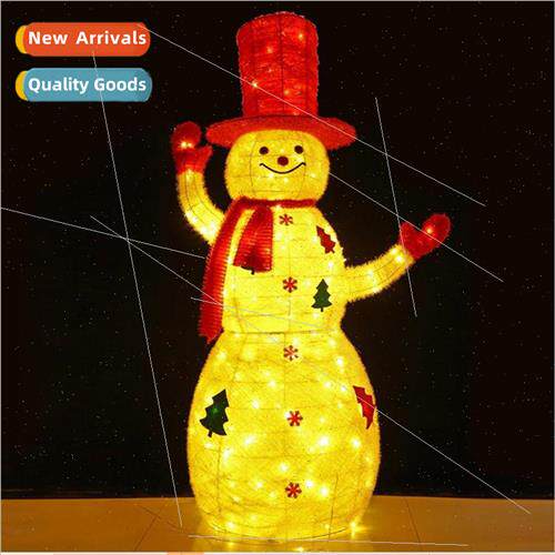 New Christmas snowman decorative scene luminous iron gift bo