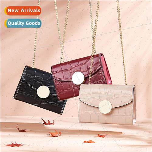 Cowhide Ladies Bag Europe Fashion New  Chain Bag Genuine Lea