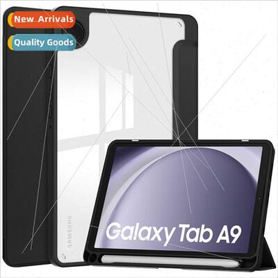 适用Samsung Tab A9 Case Tri-fold Acrylic Transparent Pen Slo