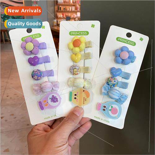 Baby small size wrapped cloth flower hair clips do not hurt