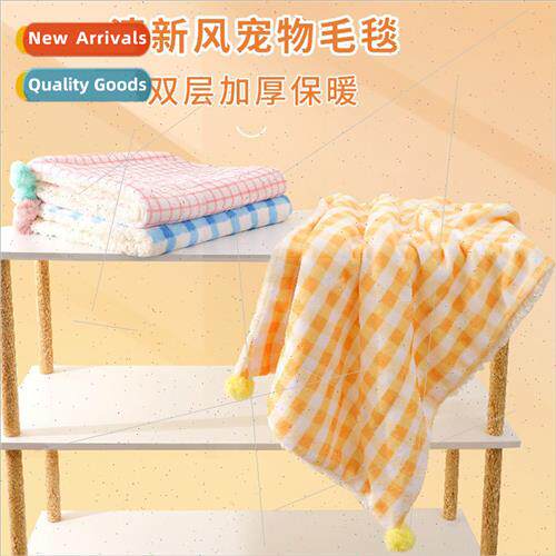 Pet blanket ins fall winter warm cat lter cat mat plaid carp