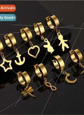 Popular dangling earrings fashion creative stainless steel e