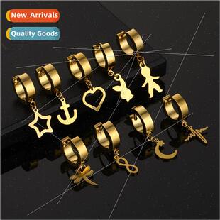 Popular dangling earrings fashion creative stainless steel e