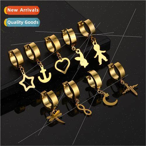 Popular dangling earrings fashion creative stainless steel e