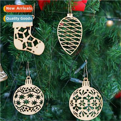 2023 New Christmas wooden pendant decorations Christmas stoc