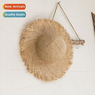 raffia out States cap dome grass brim large folk Uned Europe