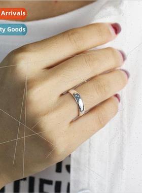 925 lver Thickened Couple Ring Engravable Classic Ring Acces