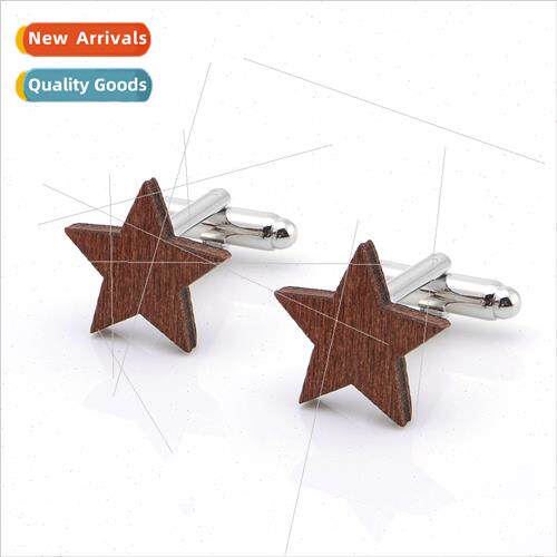 Cufflinks Pentagram mahogany cufflinks retro pentagram shape