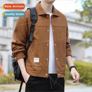 padded thickened tweed fall jac lapel winter casual 2023 men