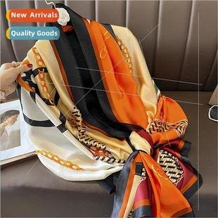 vintage French plus women printing lazy thin fall scarf