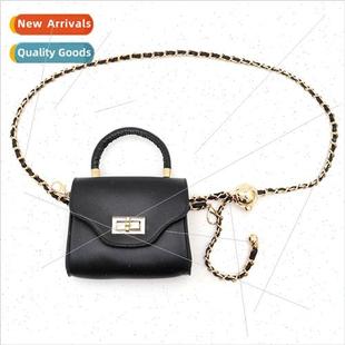 Small Bag Chain Beaded pstick Ball Mini Gold Waist