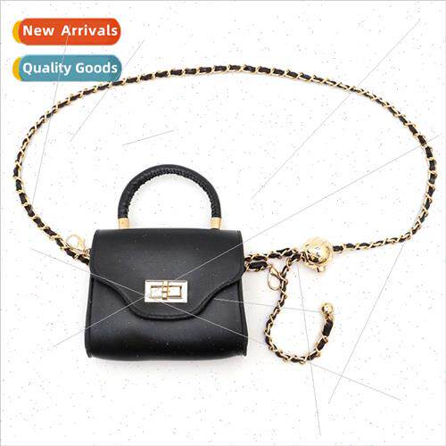 Gold Beaded Ball Small Bag Waist Bag Mini pstick Chain Bag n