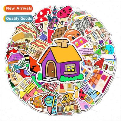 50 house luggage stickers creative nd graffiti waterproof su