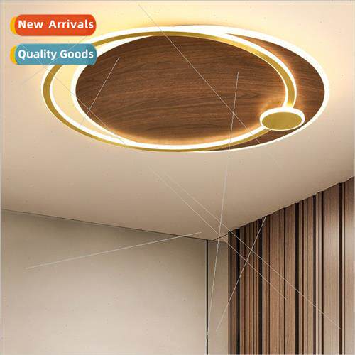 Modern simple led wood grain bedroom light light luxury mini