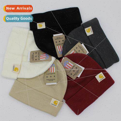 Autumn winter hexagonal side label wool cap men women tide c