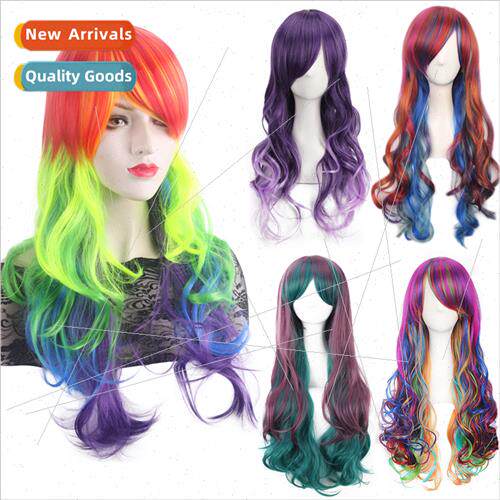 Europe new gradient color cosplay anime wig color pony color