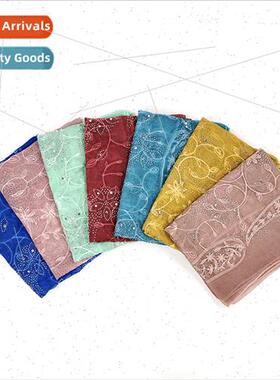 Spring New mulation lk Embroidery Hot Drilling Wrap Scarf lk