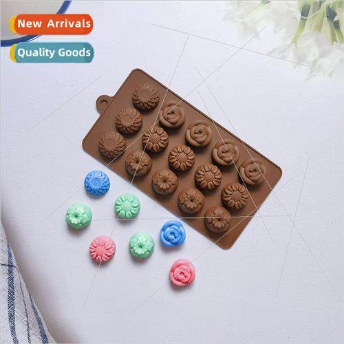 15 types flower shaped chocolate biscu cake molds ice cream