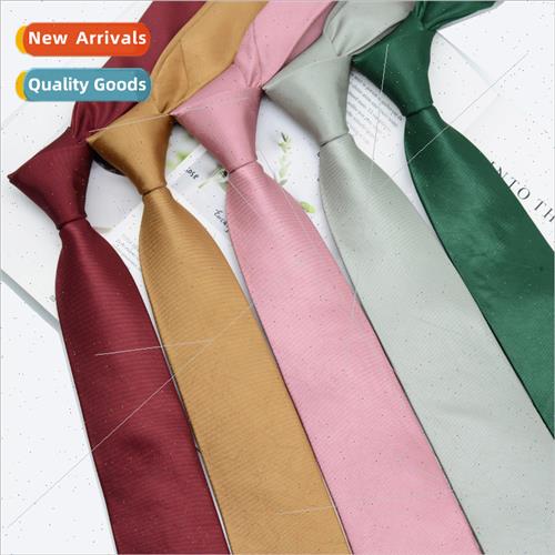 Korea solid color water wave pattern leisure 7cm tie men lig