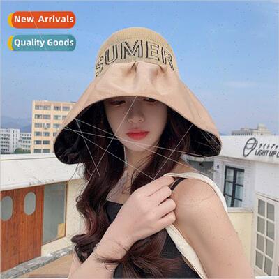 Korean  hat female fashion letters vinyl sunscreen sun hat s