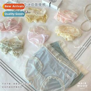 Peach Blossom Ice Leather Mask Pants Women Panties Summer Ne