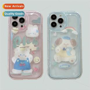 Cute Cartoon Graffiti Animal Couple Model 13Promax Case 适用