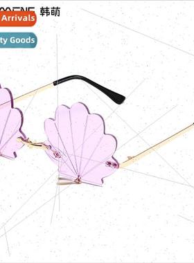 new Europe shell pendant glasses prom quirky sunglasses set