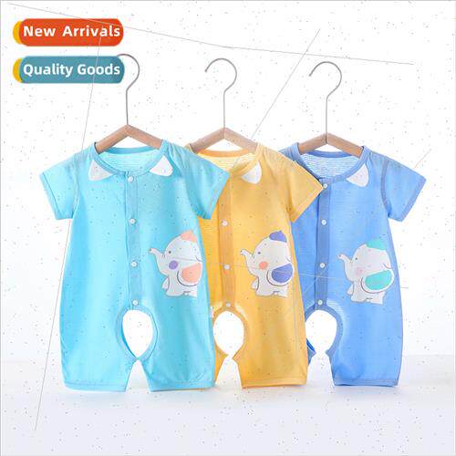 Baby onesie summer cotton short-sleeved open gear newborn ba