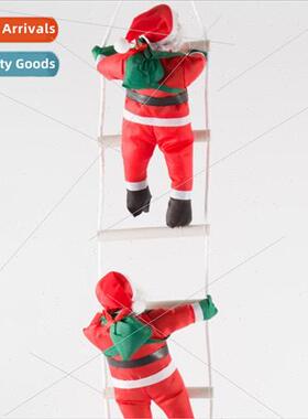 Christmas decorations 25CM 2 people climbing ladder Santa Cl