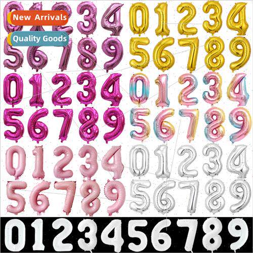 U.S.  whe numbers floating aluminium film balloons 32 inch r