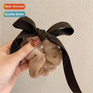 hair ring headdress ribbon plush bow winter Korean Autumn