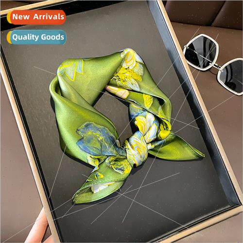 Summer new oil painting green fashion flowers elegant versat