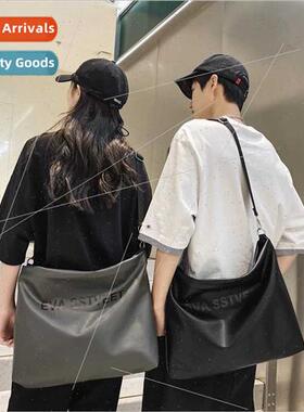 HK unisex motorcycle Letters large satchel 2023 Korea leisur