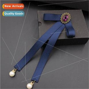Korea Accessories Women Pins Flower Bow Lapel Tie
