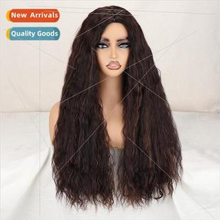 brown long head wig Chemi explosion women curls Europe small