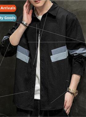 2023 spring new men whe long-sleeved shirt casual jacket shi