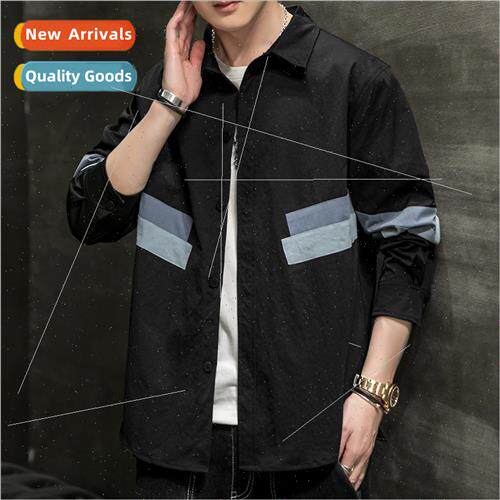 2023 spring new men whe long-sleeved shirt casual jacket shi