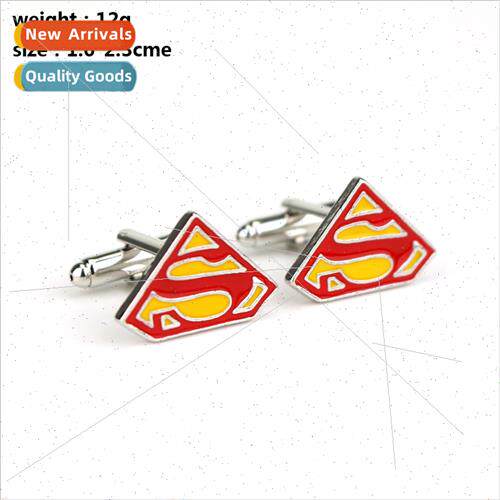 Classic French Cufflinks Mens Superman  Cufflinks Metal Cuff