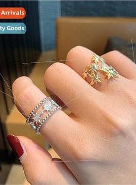 Bright Star Octomom Open Star Moon Rings Cool che Rings