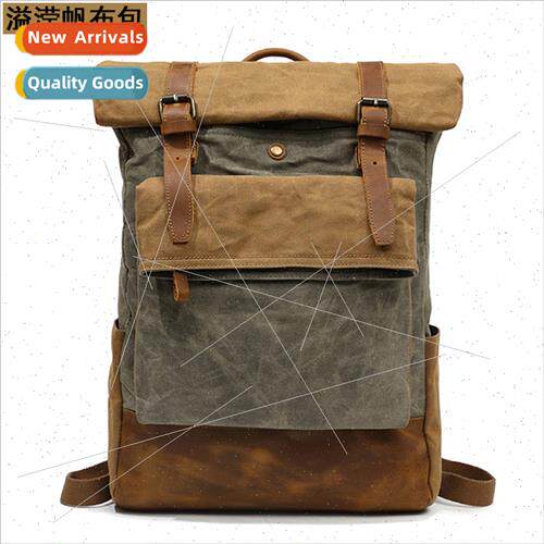 New outdoor travel bag crazy horse leather leisure backpack