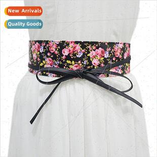 Autumn winter women belts casual decorative flower pattern p