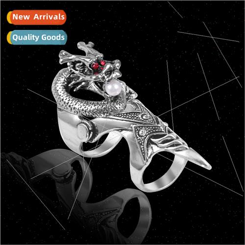 Europe domineering dragon ring punk hip-hop knuckle ring fin