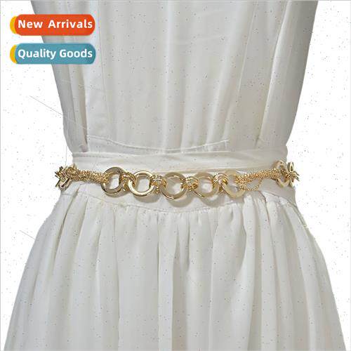 Europe ladies metal thin waist chain Belly dance sailor danc