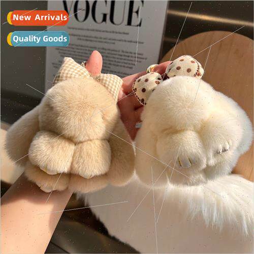 Otter rabb hair bunny plush bow bunny charm Cute cartoon key