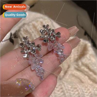 Crystal Grape String Earrings French bling super flash earri