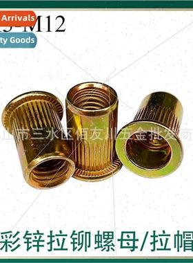 Galvanized Rivet Nut Colorful Vertical Nut Flat Head Knurled