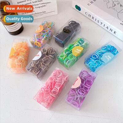 Boxed children disposable leather band girls braid hair ring
