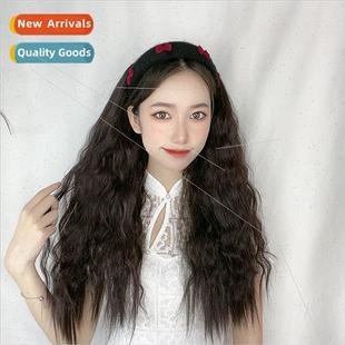 corn perm curly female half long fashion band Wig hair